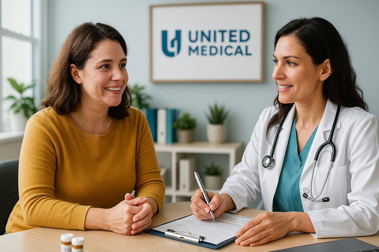 Patient meeting with clinician for a medical weight loss consultation